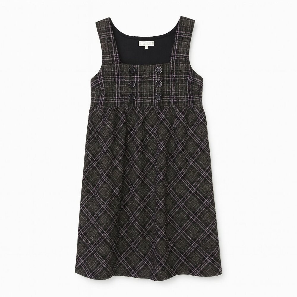 Marianne‎ Chace Wool Blend Plaid Button Front Dress Size 6 Dark Academia Preppy
